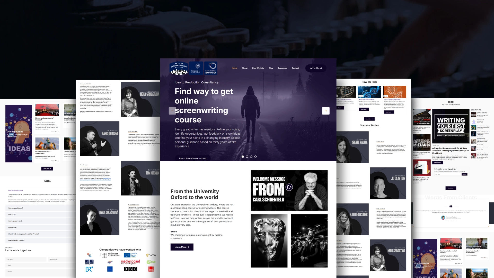 Online ScreenWriting Academy project screenshot