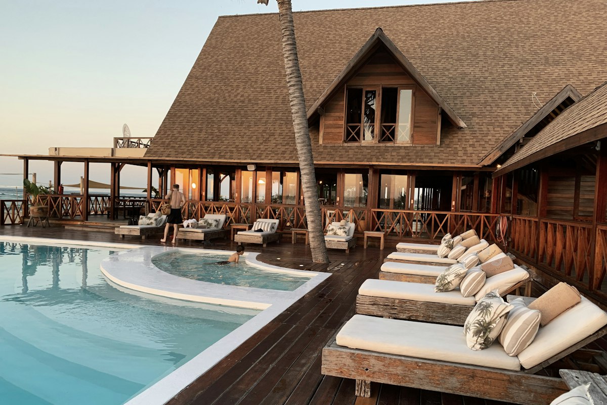 Hospitality property with pool and guest terrace